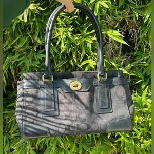 Coach Y2K signature satchel 07 black with leather trim